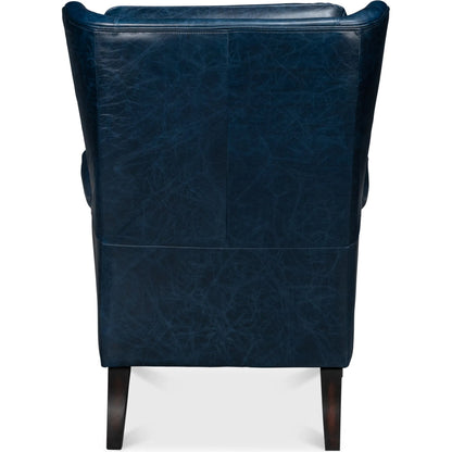 Elite Wing Lounge Chair by Sarreid Ltd.. Made from rubber wood, top grain cow leather in a rustic style.
