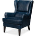 Elite Wing Lounge Chair by Sarreid Ltd.. Made from rubber wood, top grain cow leather in a rustic style.