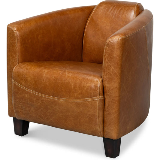 Mandy Arm Chair by Sarreid Ltd.. Made from wood, leather in a traditional style.