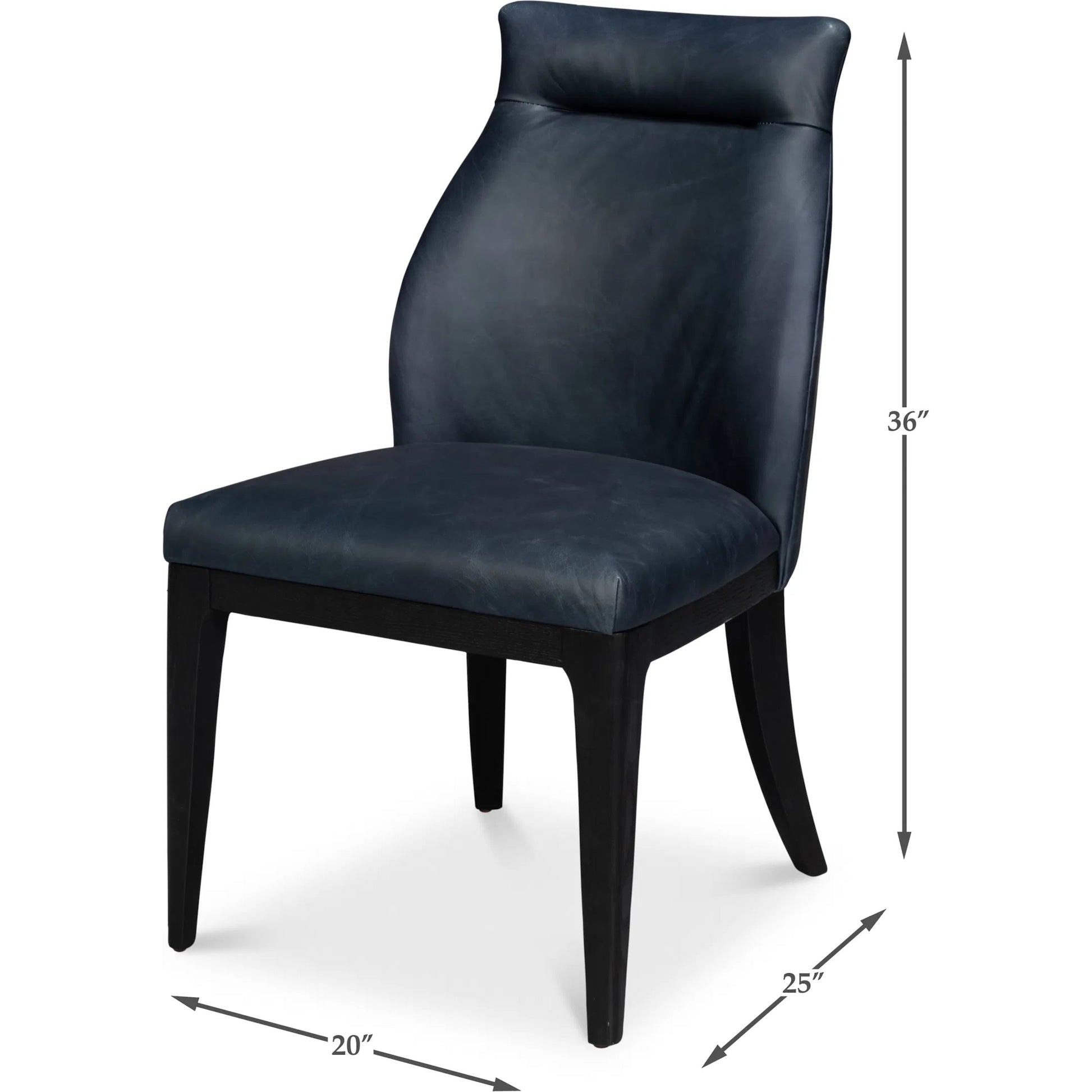 Jefferson Distilled Leather Dining Chair (Set of 2) by Sarreid Ltd. in blue. Made from oak wood, leather in a traditional style.