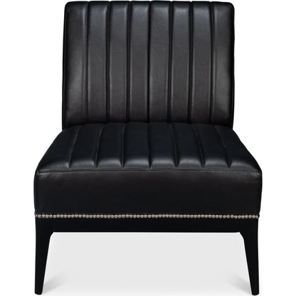 Agave Slipper Chair by Sarreid Ltd.. Made from leather in a unique style.