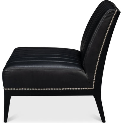 Agave Slipper Chair by Sarreid Ltd.. Made from leather in a unique style.