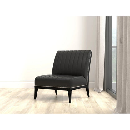 Agave Slipper Chair by Sarreid Ltd.. Made from leather in a unique style.