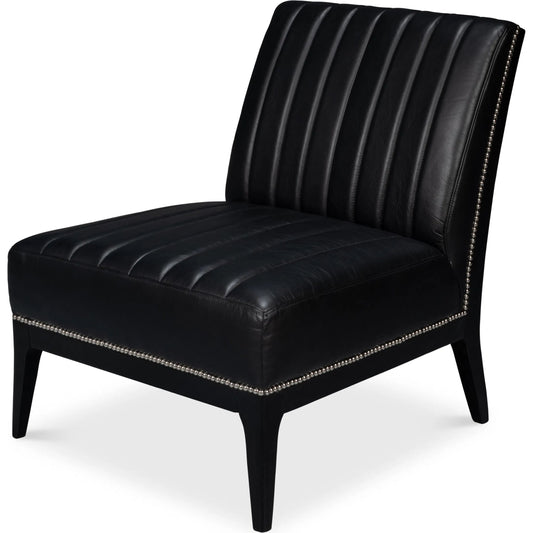 Agave Slipper Chair by Sarreid Ltd.. Made from leather in a unique style.