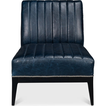 Agave Slipper Chair by Sarreid Ltd.. Made from leather in a unique style.