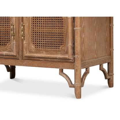 Brighton Cabinet by Sarreid Ltd. in brown and oak wood. Made from unique in a unique style.