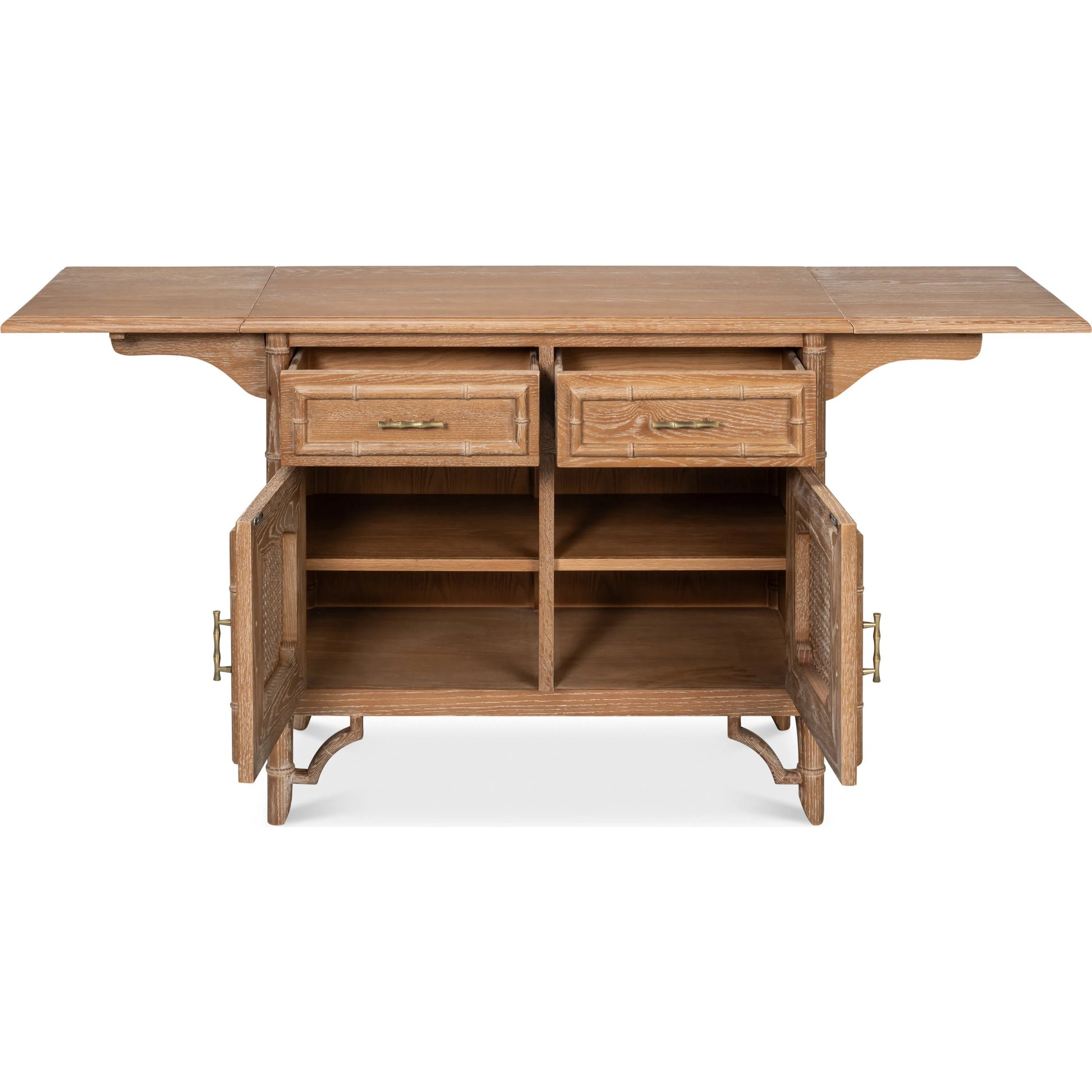 Brighton Cabinet by Sarreid Ltd. in brown and oak wood. Made from unique in a unique style.