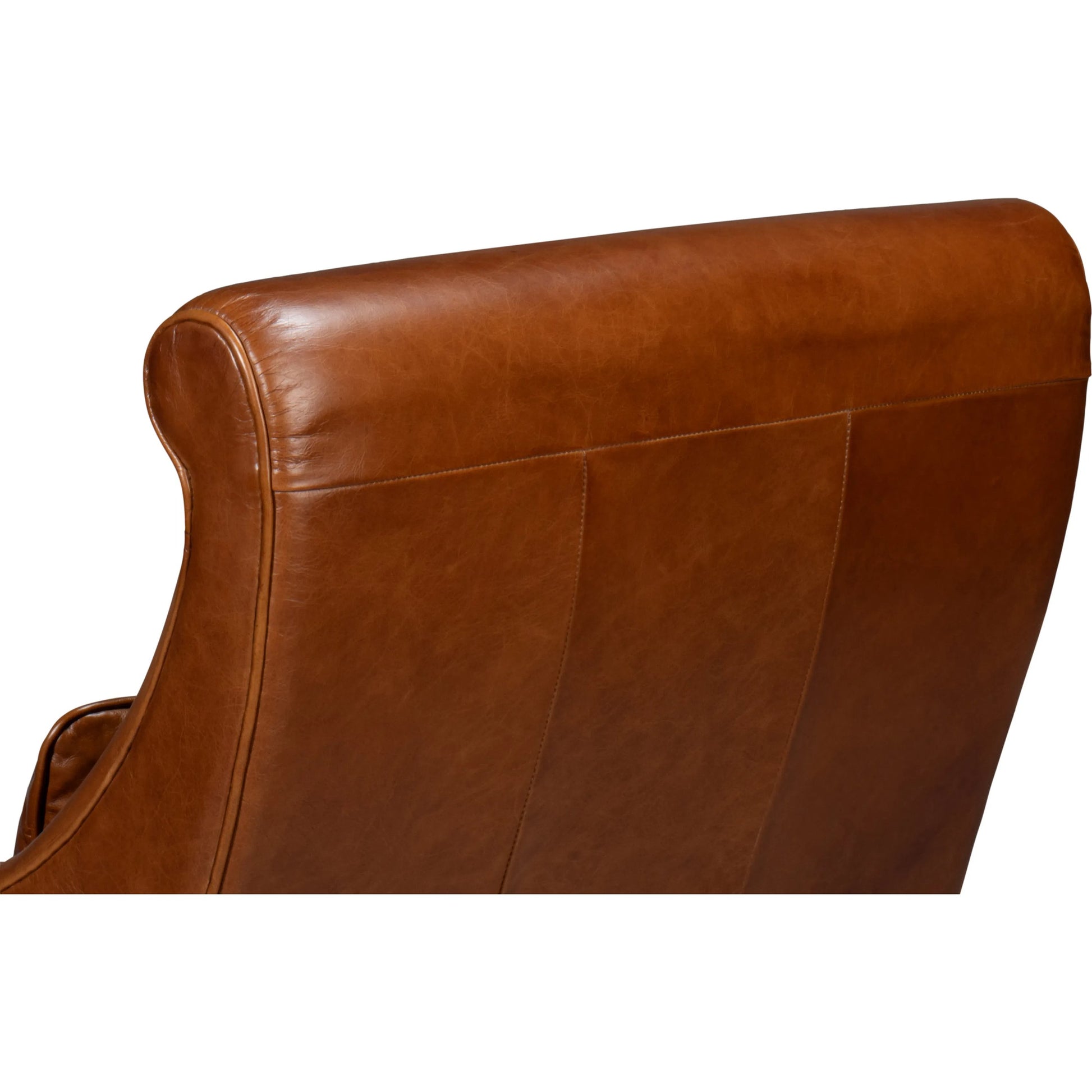 Benton Distilled Leather Chair by Sarreid Ltd. in havana brown. Made from leather in a unique style.