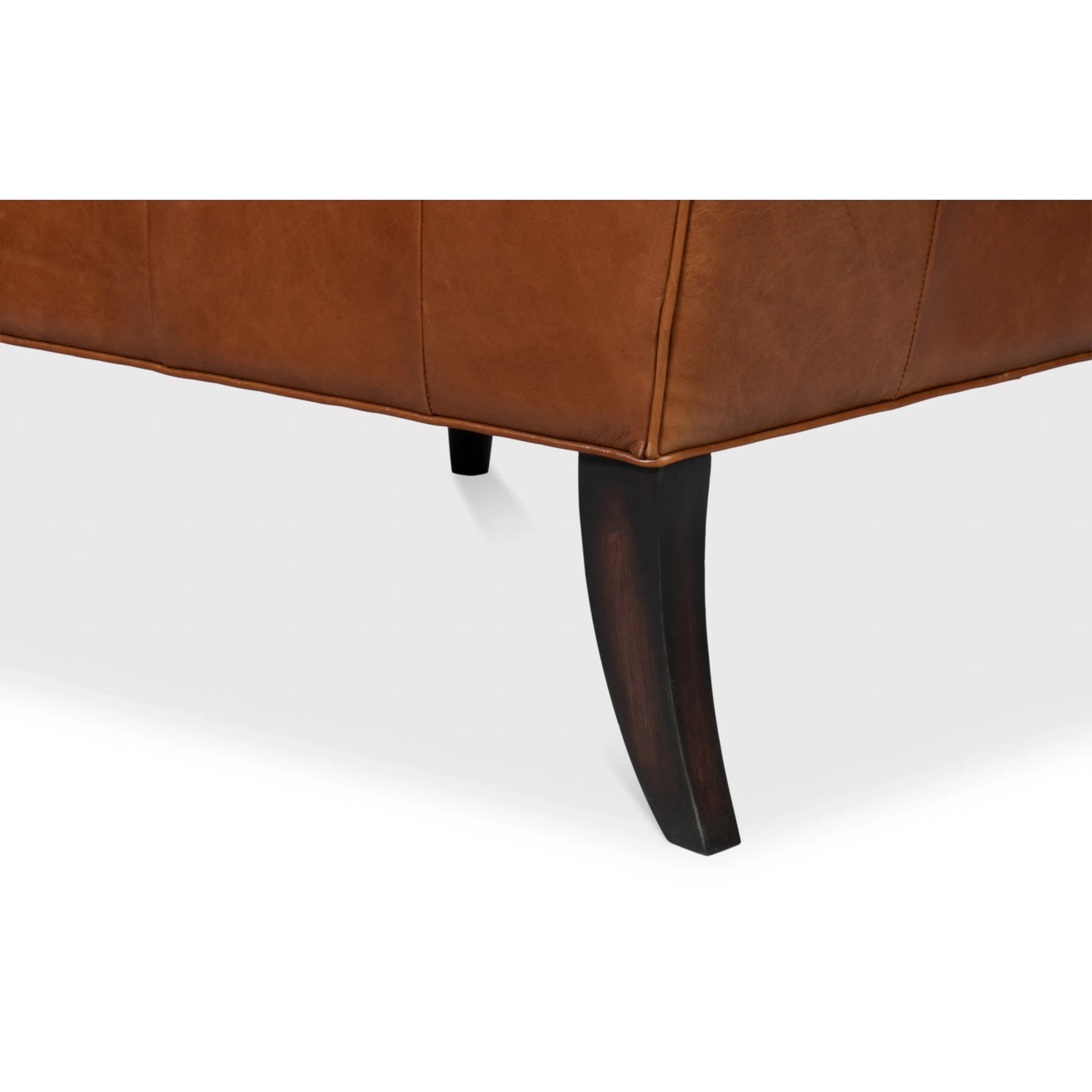 Benton Distilled Leather Chair by Sarreid Ltd. in havana brown. Made from leather in a unique style.