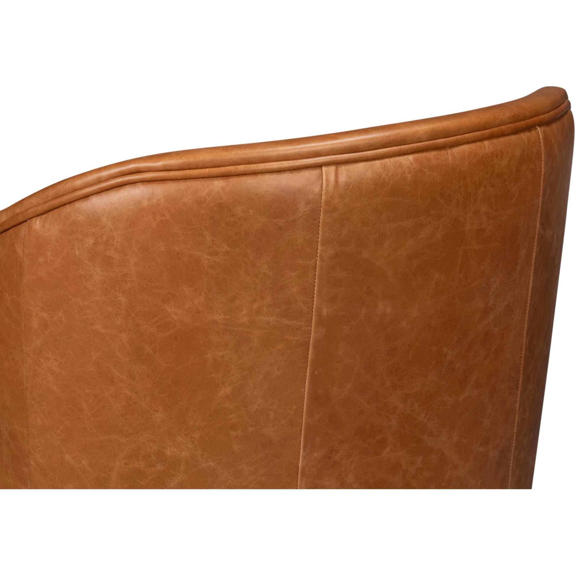 Braxton Leather Swivel Chair by Sarreid Ltd. in columbia brown. Made from wood, leather in a unique style.