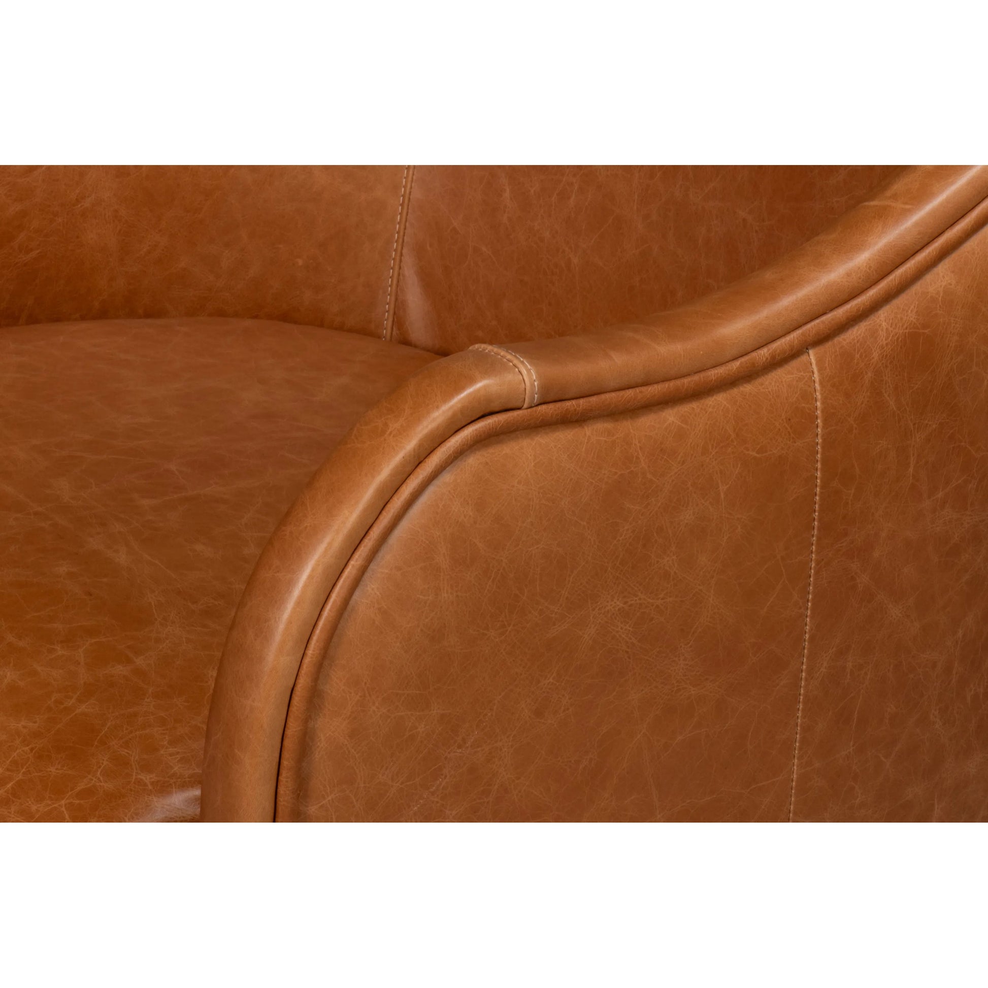 Braxton Leather Swivel Chair by Sarreid Ltd. in columbia brown. Made from wood, leather in a unique style.