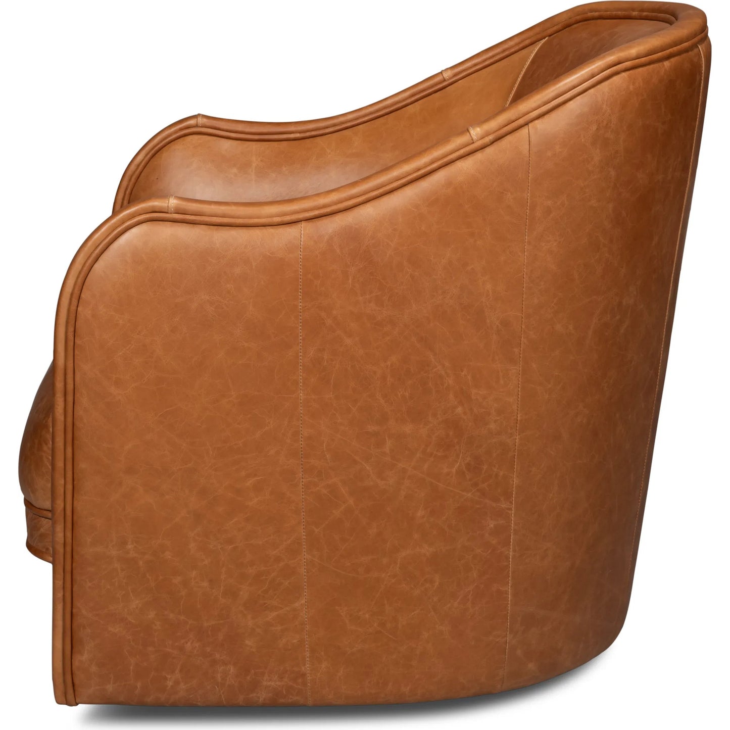 010 SI-2238703 | Additional Silo | Braxton Leather Swivel Chair by Sarreid Ltd. in columbia brown. Made from wood, leather in a unique style.