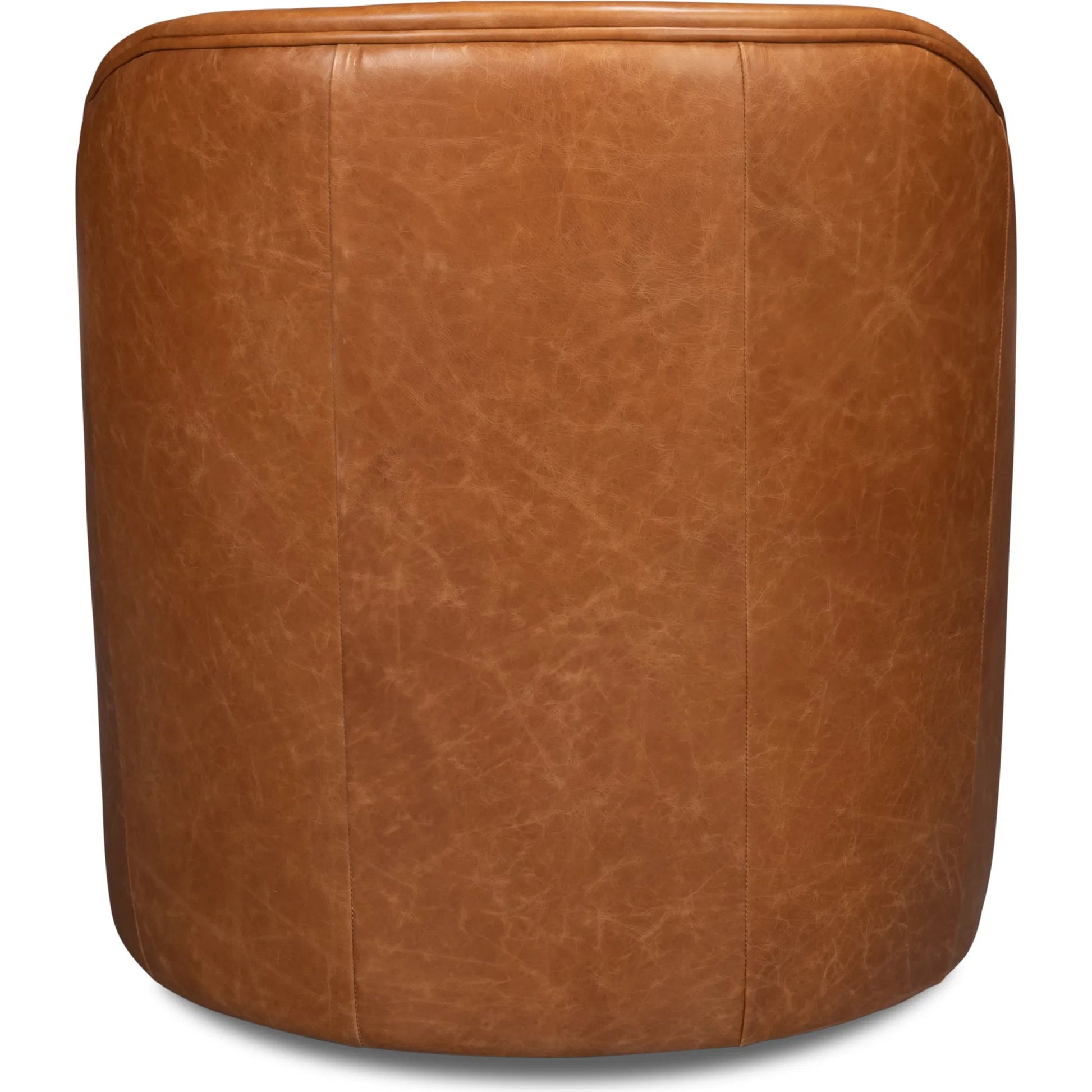 Braxton Leather Swivel Chair by Sarreid Ltd. in columbia brown. Made from wood, leather in a unique style.