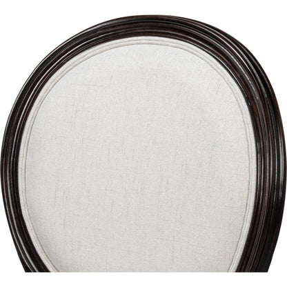 Oval Side Chair (Set of 2) by Sarreid Ltd. in cortina, performance cream. Made from walnut, performance fabric in a traditional style.