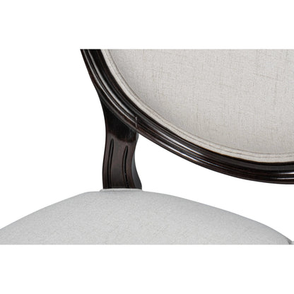 Oval Side Chair (Set of 2) by Sarreid Ltd. in cortina, performance cream. Made from walnut, performance fabric in a traditional style.