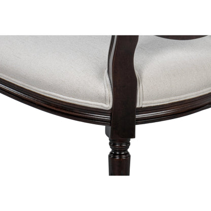 Oval Side Chair (Set of 2) by Sarreid Ltd. in cortina, performance cream. Made from walnut, performance fabric in a traditional style.