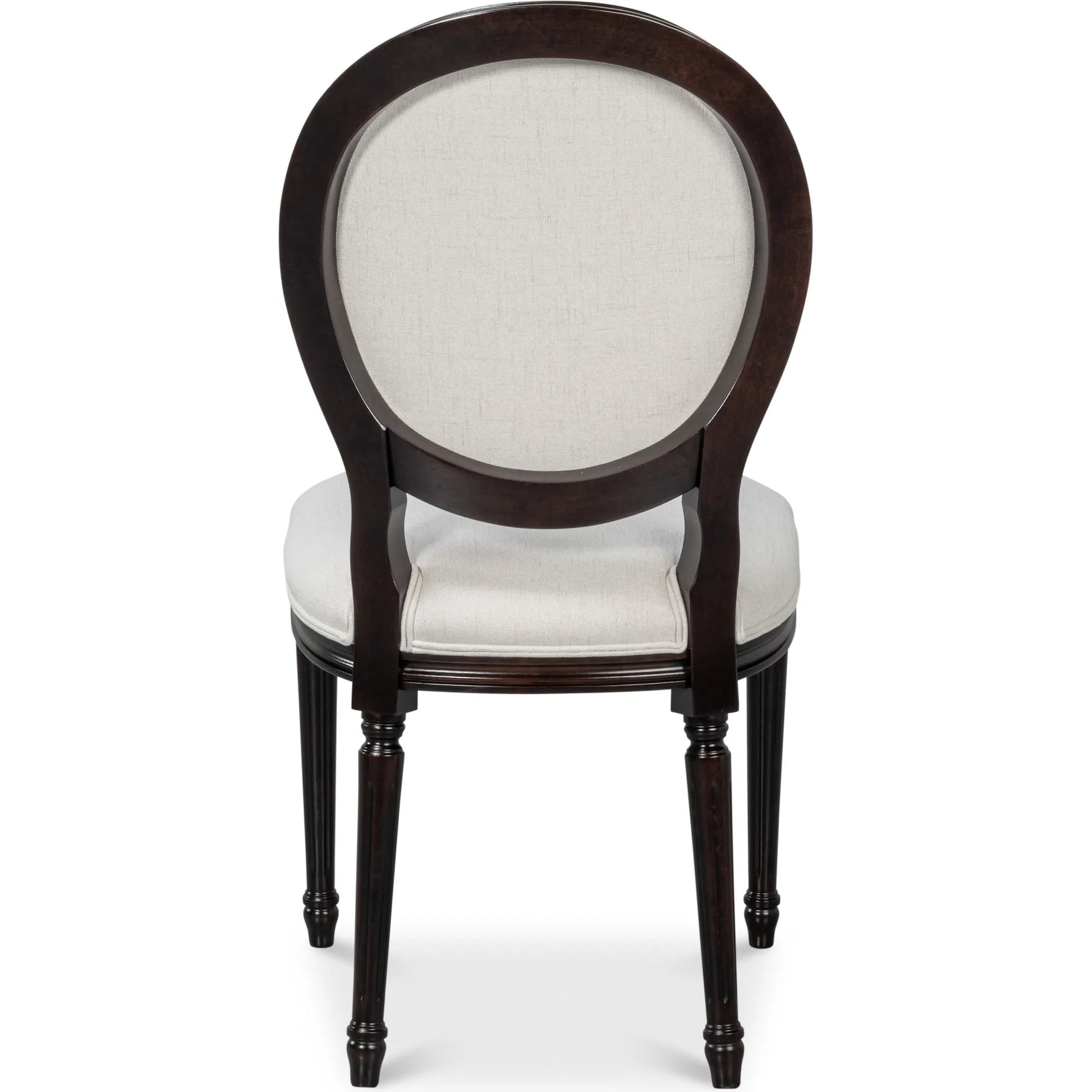 Oval Side Chair (Set of 2) by Sarreid Ltd. in cortina, performance cream. Made from walnut, performance fabric in a traditional style.
