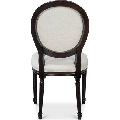 Oval Side Chair (Set of 2) by Sarreid Ltd. in cortina, performance cream. Made from walnut, performance fabric in a traditional style.