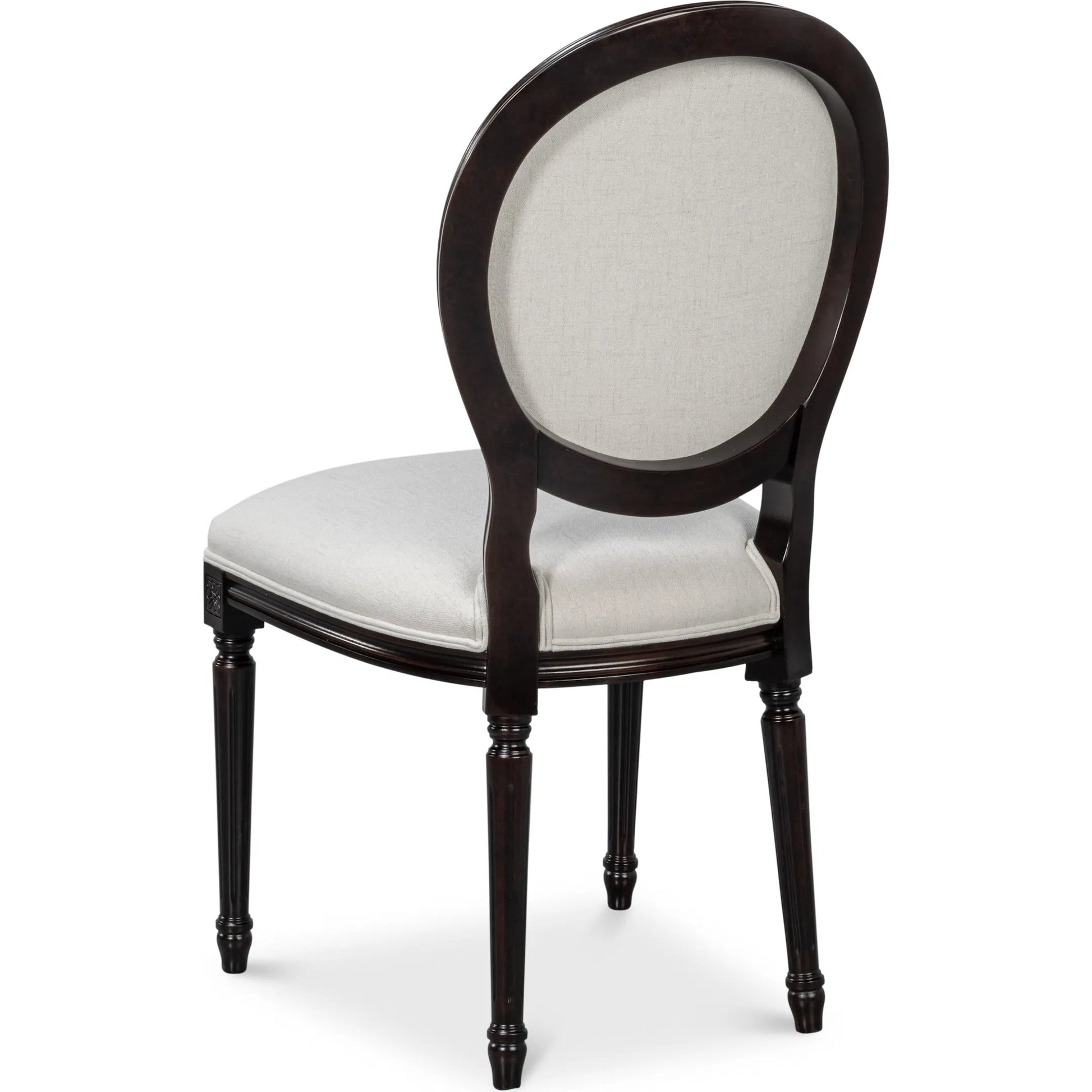 Oval Side Chair (Set of 2) by Sarreid Ltd. in cortina, performance cream. Made from walnut, performance fabric in a traditional style.