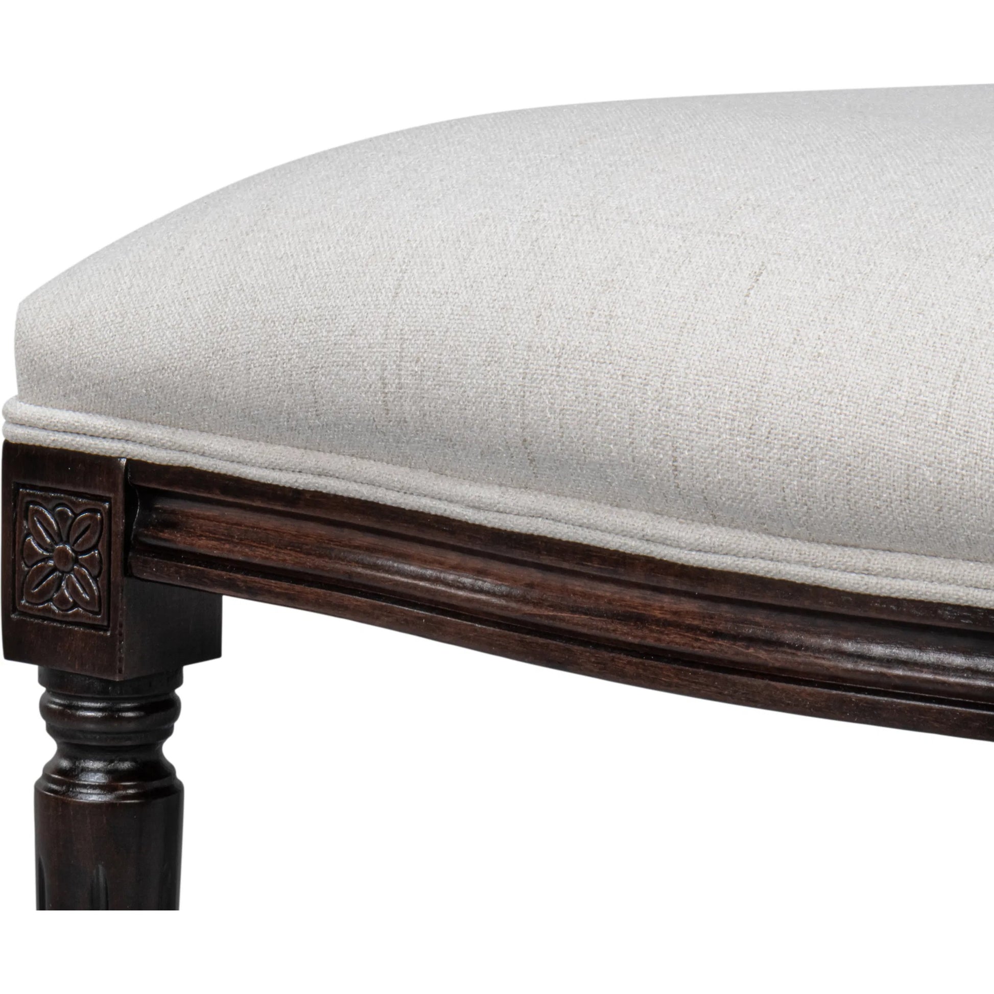 Oval Side Chair (Set of 2) by Sarreid Ltd. in cortina, performance cream. Made from walnut, performance fabric in a traditional style.