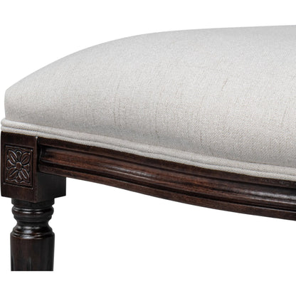 Oval Side Chair (Set of 2) by Sarreid Ltd. in cortina, performance cream. Made from walnut, performance fabric in a traditional style.