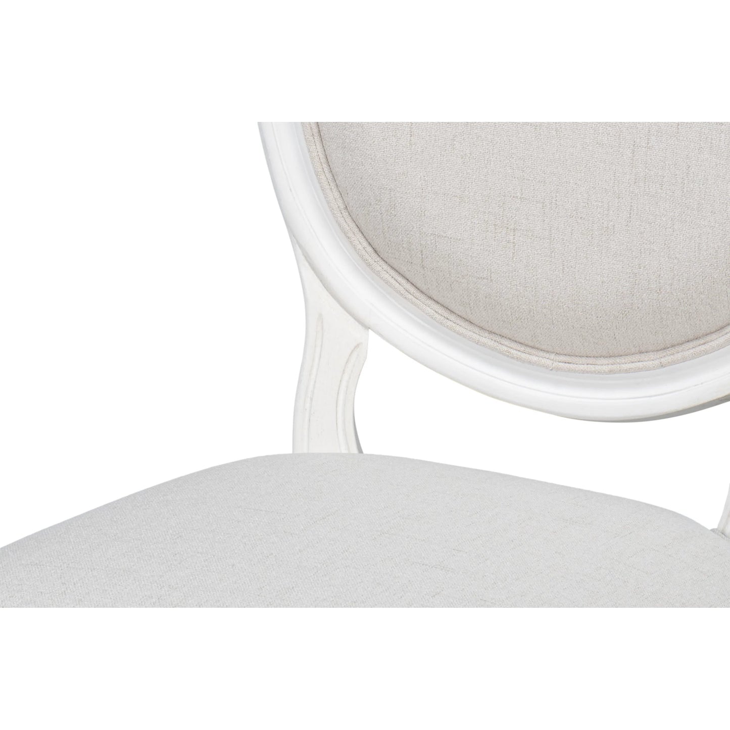 008 SI-2238706 | Closeup | Oval Side Chair (Set of 2) by Sarreid Ltd. in cortina, performance cream. Made from walnut, performance fabric in a traditional style.