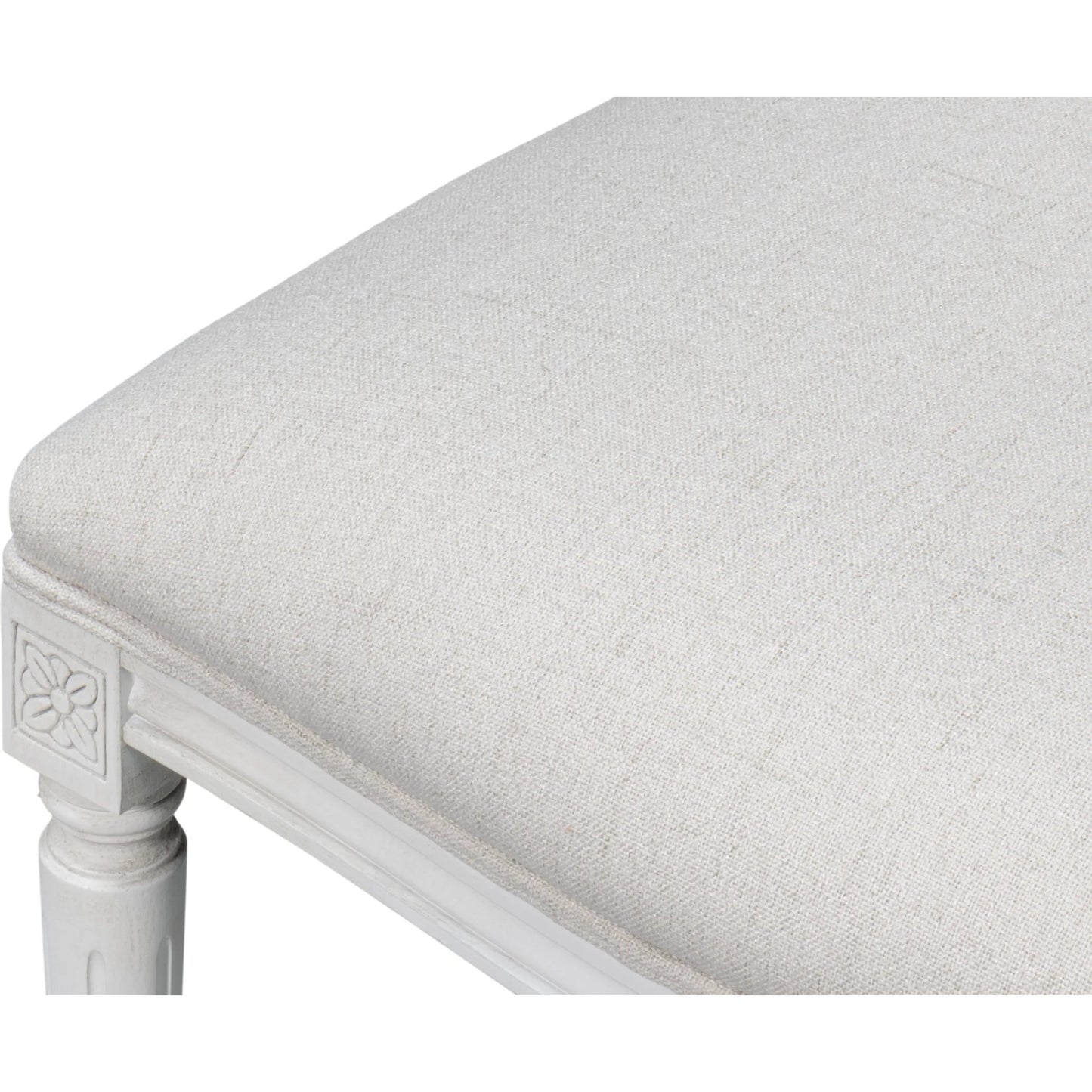 012 SI-2238706 | Closeup | Oval Side Chair (Set of 2) by Sarreid Ltd. in cortina, performance cream. Made from walnut, performance fabric in a traditional style.