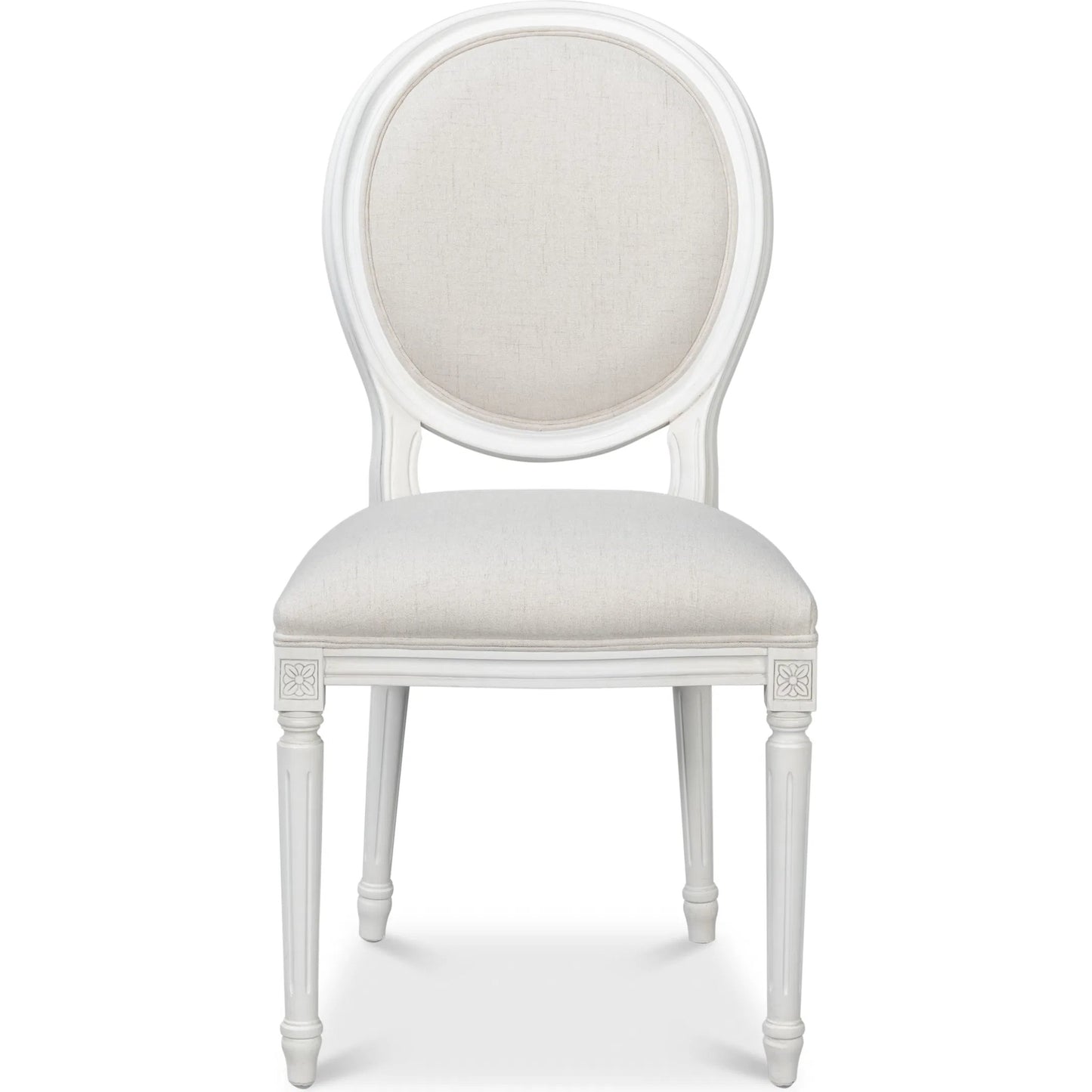 004 SI-2238706 | Additional Silo | Oval Side Chair (Set of 2) by Sarreid Ltd. in cortina, performance cream. Made from walnut, performance fabric in a traditional style.