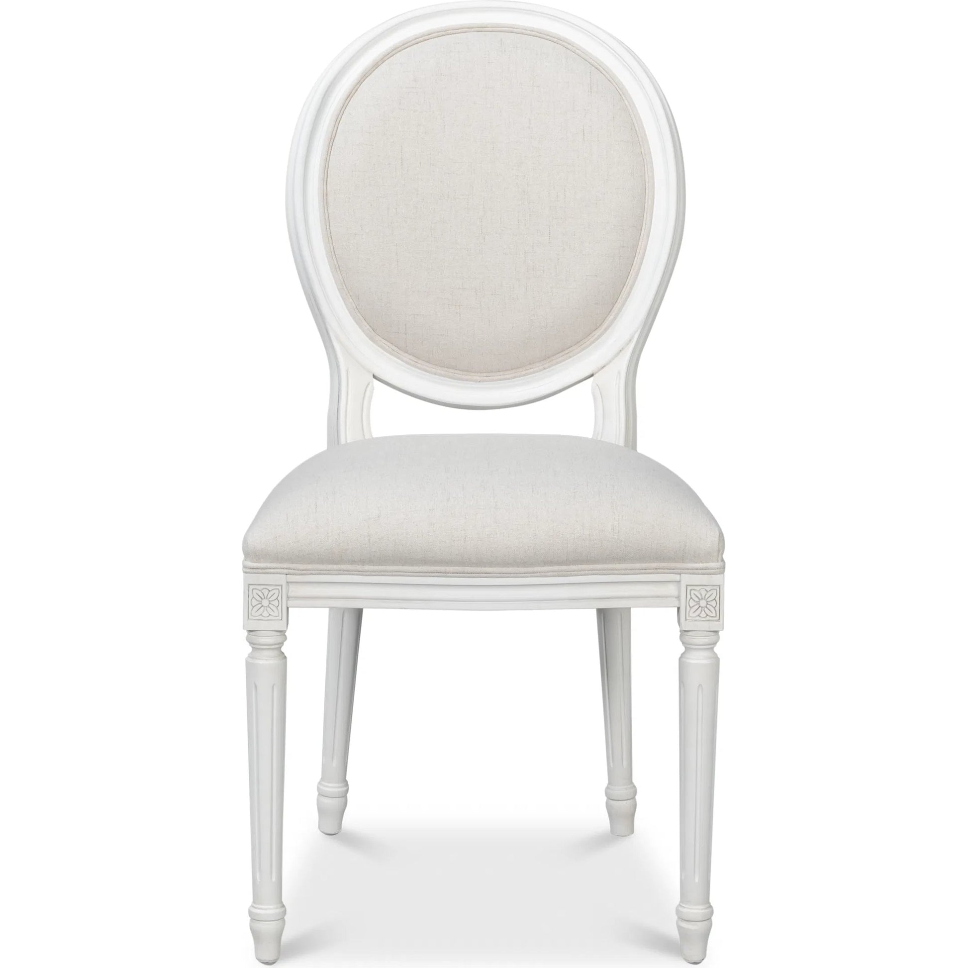 Oval Side Chair (Set of 2) by Sarreid Ltd. in cortina, performance cream. Made from walnut, performance fabric in a traditional style.