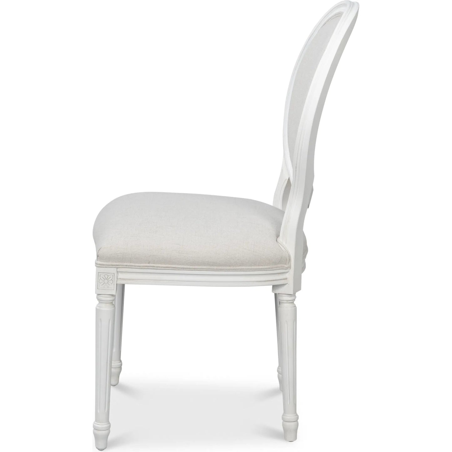 002 SI-2238706 | Additional Silo | Oval Side Chair (Set of 2) by Sarreid Ltd. in cortina, performance cream. Made from walnut, performance fabric in a traditional style.