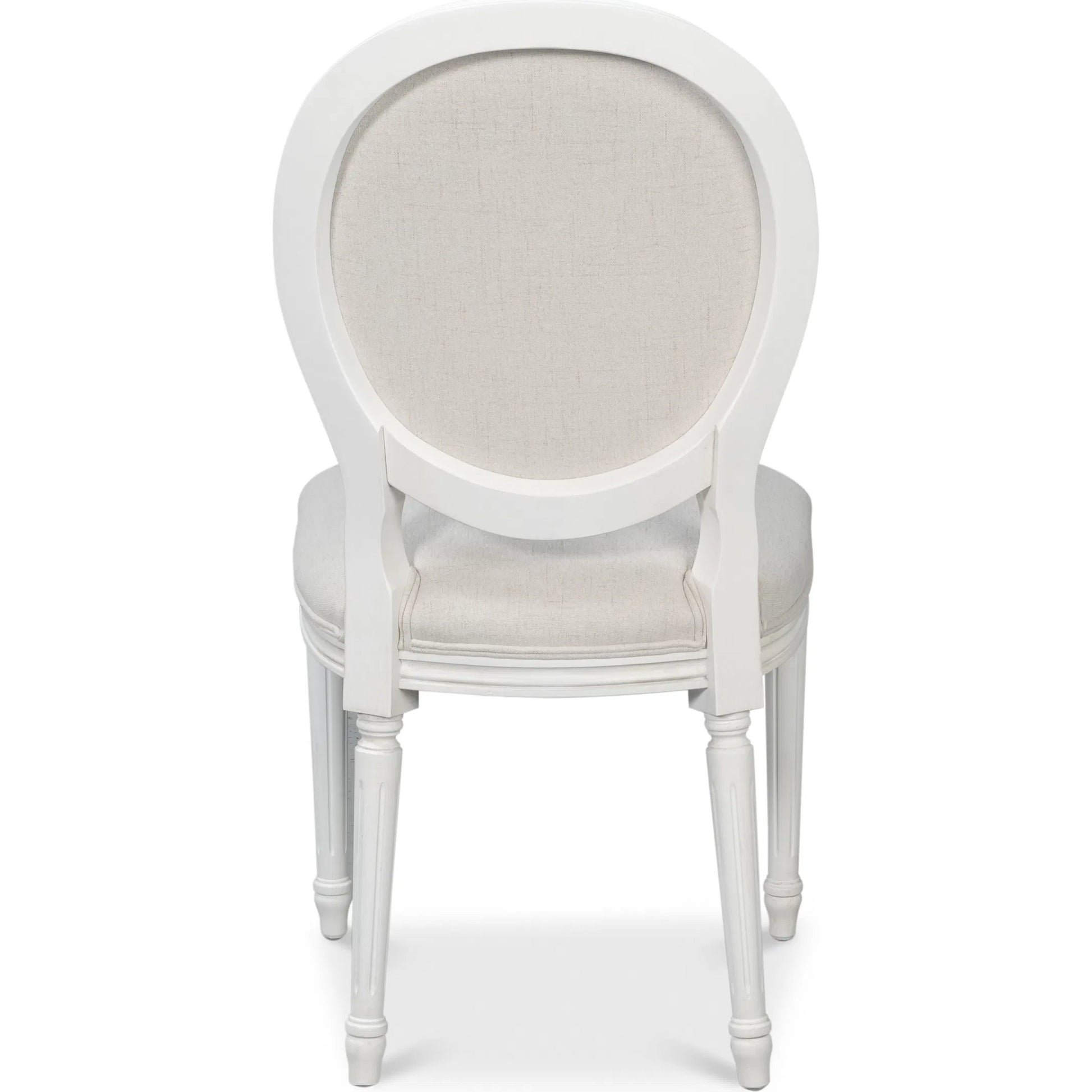 Oval Side Chair (Set of 2) by Sarreid Ltd. in cortina, performance cream. Made from walnut, performance fabric in a traditional style.