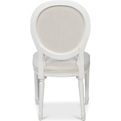 Oval Side Chair (Set of 2) by Sarreid Ltd. in cortina, performance cream. Made from walnut, performance fabric in a traditional style.