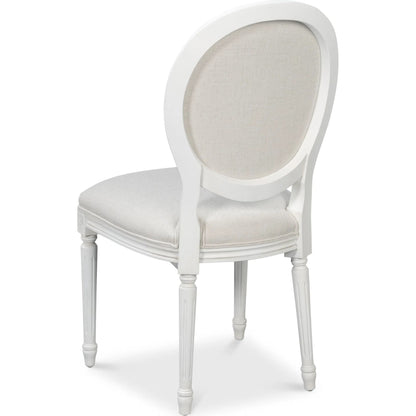 Oval Side Chair (Set of 2) by Sarreid Ltd. in cortina, performance cream. Made from walnut, performance fabric in a traditional style.