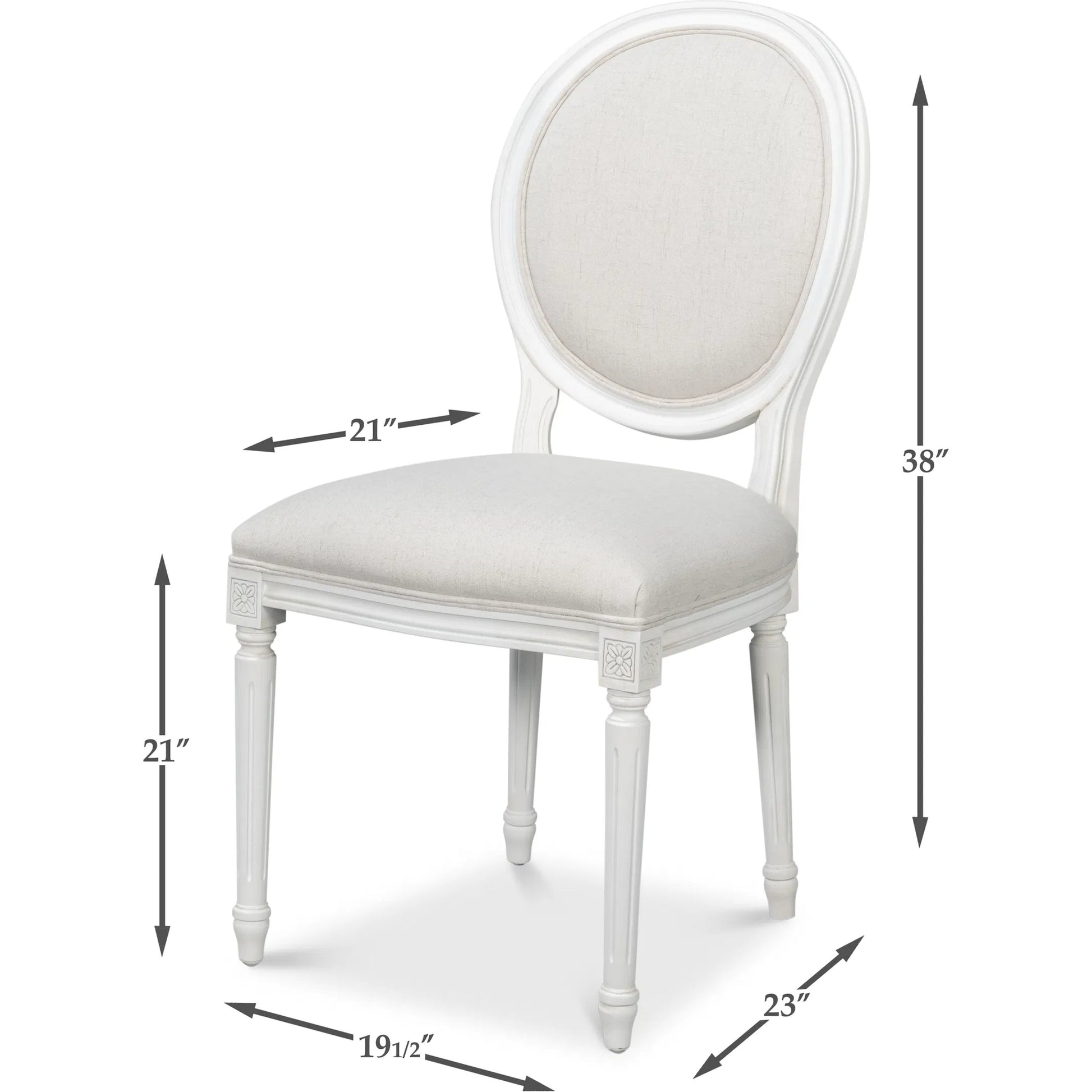 Oval Side Chair (Set of 2) by Sarreid Ltd. in cortina, performance cream. Made from walnut, performance fabric in a traditional style.