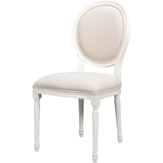 Hugo Oval Side Chair (Set of 2) by Sarreid Ltd. in old world walnut, performance cream. Made from walnut, performance fabric in a traditional style.