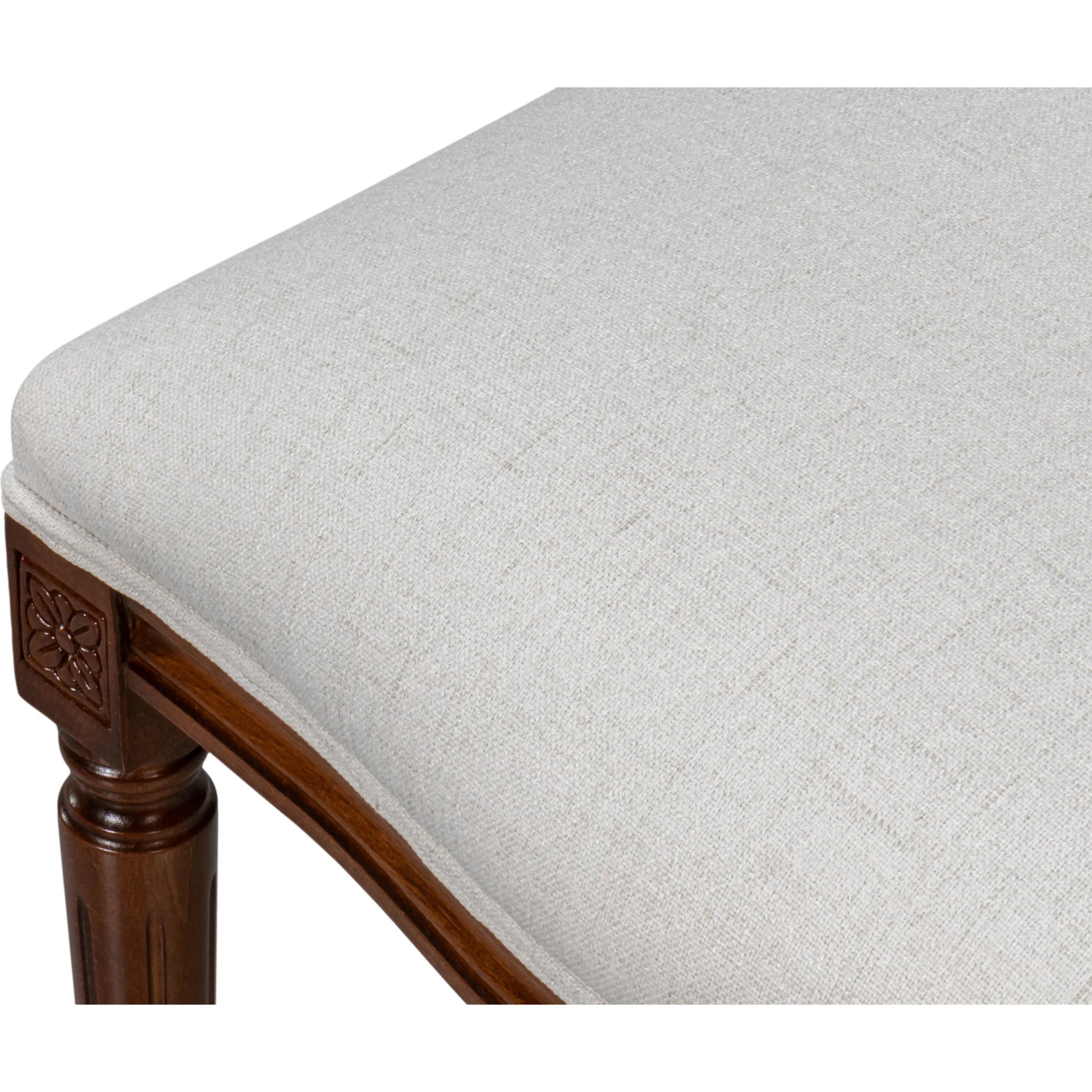 Hugo Oval Side Chair (Set of 2) by Sarreid Ltd. in old world walnut, performance cream. Made from walnut, performance fabric in a traditional style.