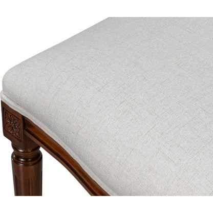 Hugo Oval Side Chair (Set of 2) by Sarreid Ltd. in old world walnut, performance cream. Made from walnut, performance fabric in a traditional style.