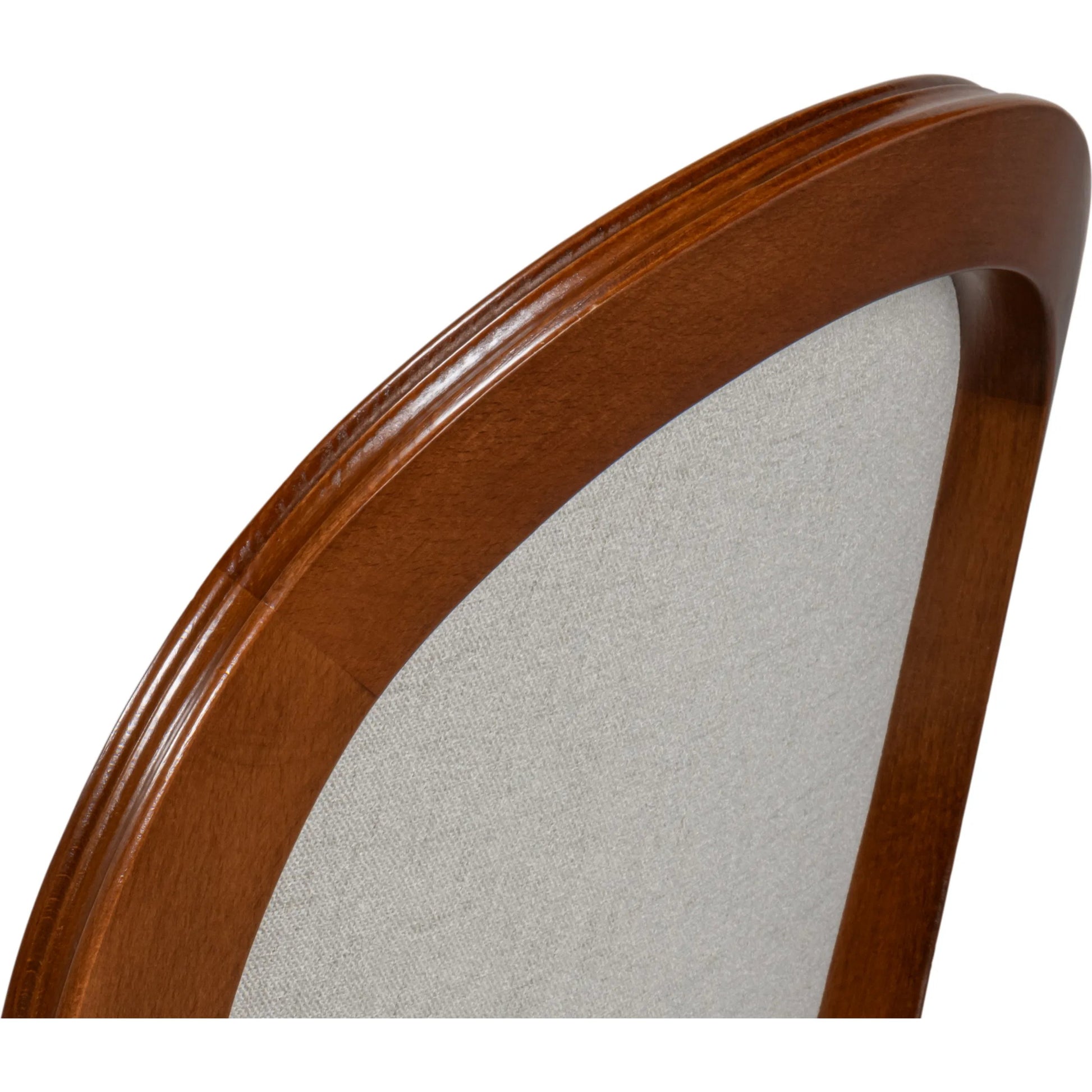 Hugo Oval Side Chair (Set of 2) by Sarreid Ltd. in old world walnut, performance cream. Made from walnut, performance fabric in a traditional style.