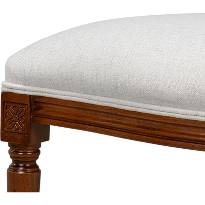 Hugo Oval Side Chair (Set of 2) by Sarreid Ltd. in old world walnut, performance cream. Made from walnut, performance fabric in a traditional style.