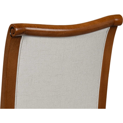 Polk Fabric Side Chair (Set of 2) by Sarreid Ltd. in cream fabric, old world walnut. Made from walnut, fabric in a traditional style.