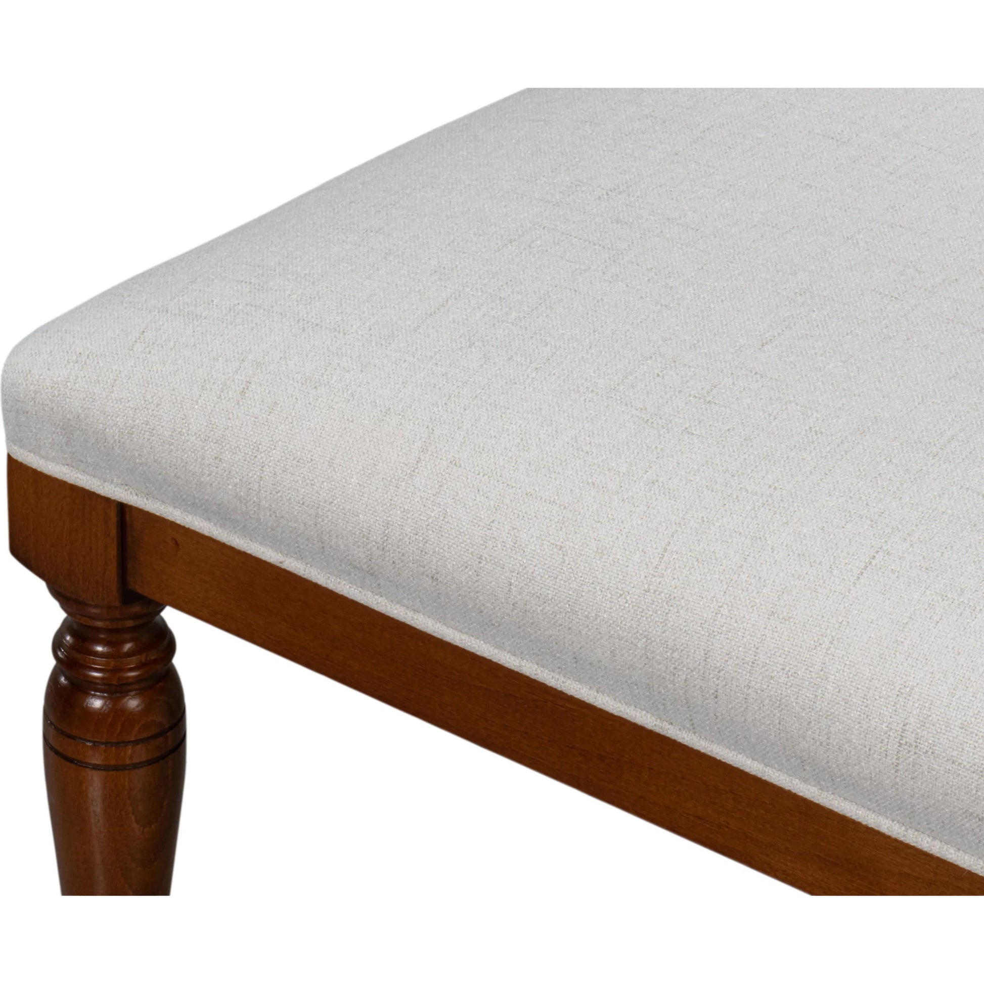 Polk Fabric Side Chair (Set of 2) by Sarreid Ltd. in cream fabric, old world walnut. Made from walnut, fabric in a traditional style.