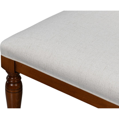 Polk Fabric Side Chair (Set of 2) by Sarreid Ltd. in cream fabric, old world walnut. Made from walnut, fabric in a traditional style.