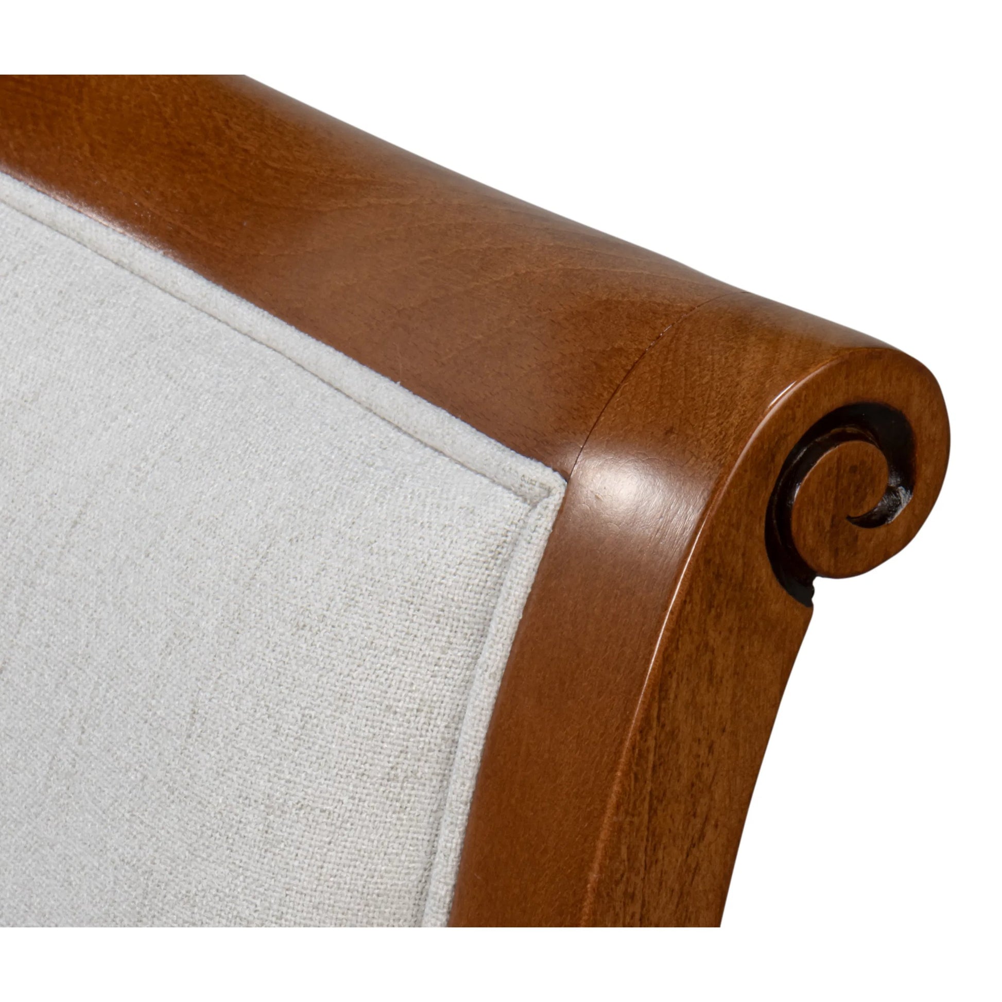 Polk Fabric Side Chair (Set of 2) by Sarreid Ltd. in cream fabric, old world walnut. Made from walnut, fabric in a traditional style.
