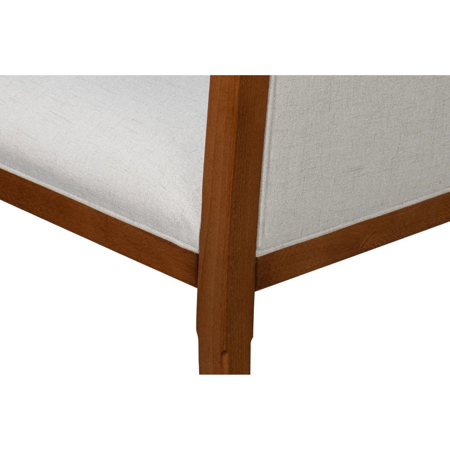 008 SI-2238709 | Closeup | Polk Fabric Side Chair (Set of 2) by Sarreid Ltd. in cream fabric, old world walnut. Made from walnut, fabric in a traditional style.