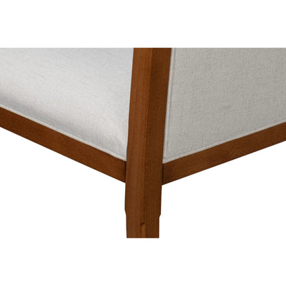 Polk Fabric Side Chair (Set of 2) by Sarreid Ltd. in cream fabric, old world walnut. Made from walnut, fabric in a traditional style.