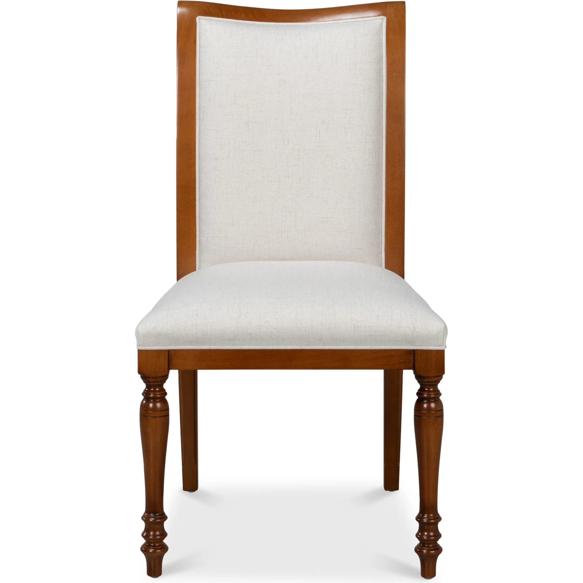Polk Fabric Side Chair (Set of 2) by Sarreid Ltd. in cream fabric, old world walnut. Made from walnut, fabric in a traditional style.