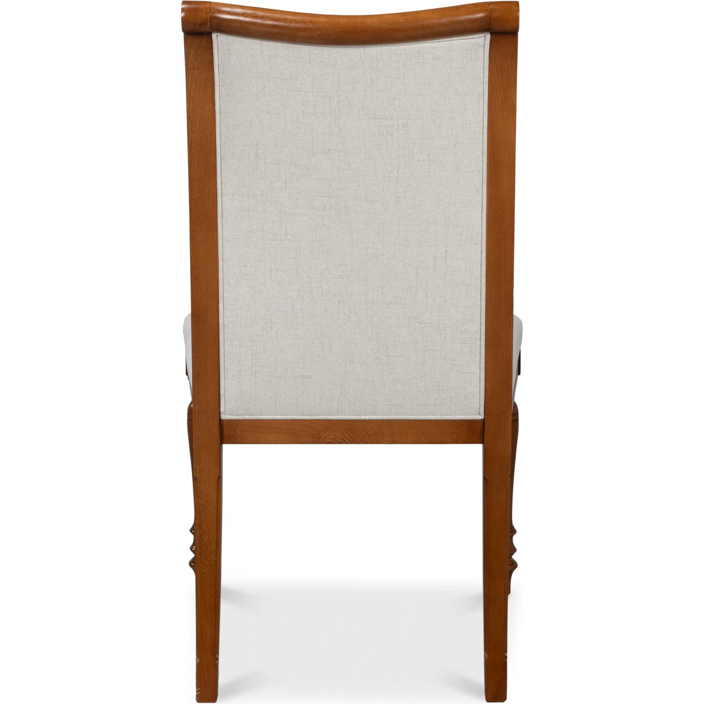 004 SI-2238709 | Additional Silo | Polk Fabric Side Chair (Set of 2) by Sarreid Ltd. in cream fabric, old world walnut. Made from walnut, fabric in a traditional style.