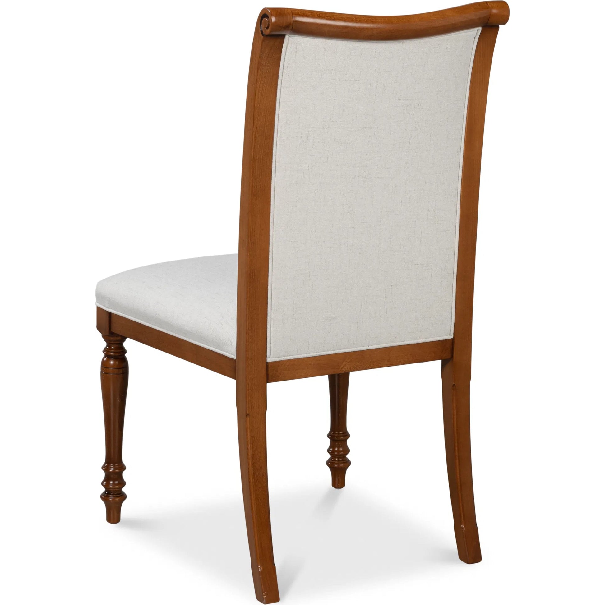 Polk Fabric Side Chair (Set of 2) by Sarreid Ltd. in cream fabric, old world walnut. Made from walnut, fabric in a traditional style.