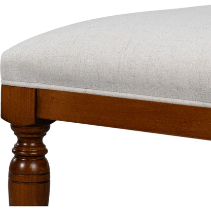 Polk Fabric Side Chair (Set of 2) by Sarreid Ltd. in cream fabric, old world walnut. Made from walnut, fabric in a traditional style.