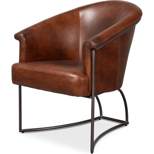 Nagel Distilled Leather Chair by Sarreid Ltd.. Made from unique in a unique style.
